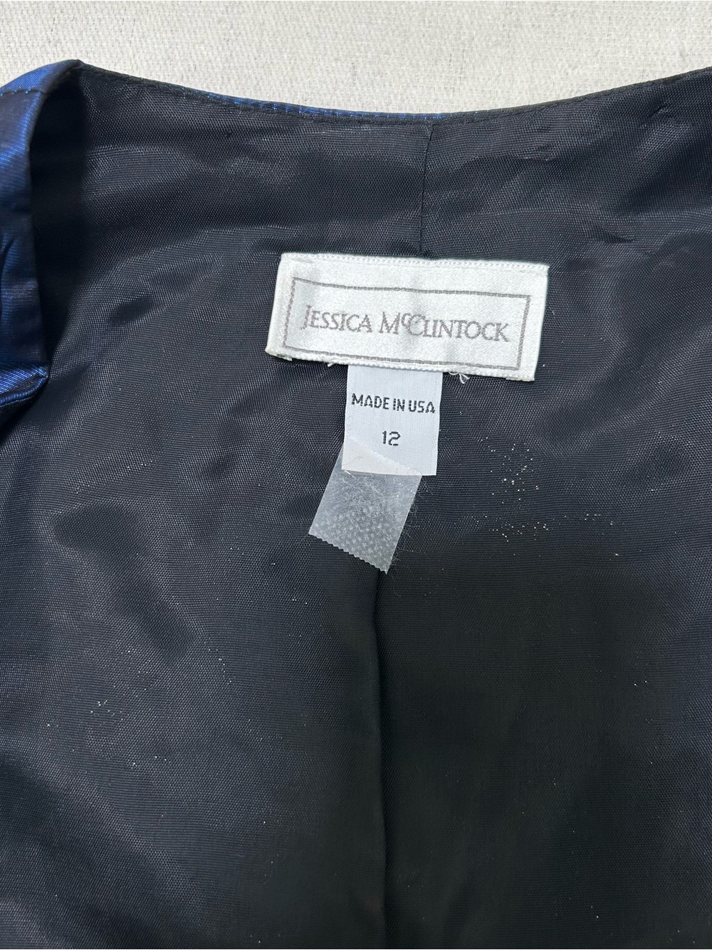Jessica McClintock Navy Blue and Gold A-Line Skirt Set - Picture 10 of 12